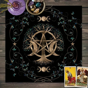 Mantel De Tarot Arbol Wicca + Palo Santo Regalo!!