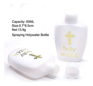 6 Pack Botellas De Agua Bendita Recargables 60ml Blanco