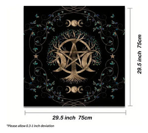 Mantel De Tarot Arbol Wicca + Palo Santo Regalo!!