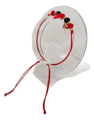 Combo Pulsera Amuleto Ojo Turco + Broche (protección Bebé) Rojo 10 Cm