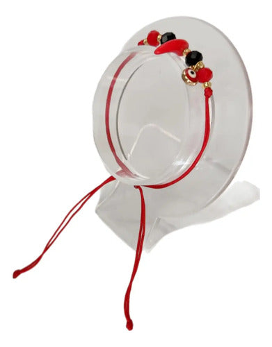 Combo Pulsera Amuleto Ojo Turco + Broche (protección Bebé) Rojo 10 Cm