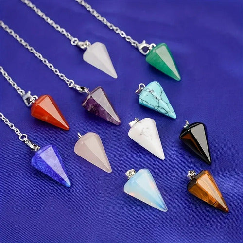 Péndulos En Piedras Naturales (equilibrio De Chakras, Reiki)