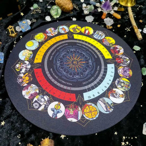 Tapete Para Pédulo Con Diseño De Tarot + Sahumerio De Regalo Negro