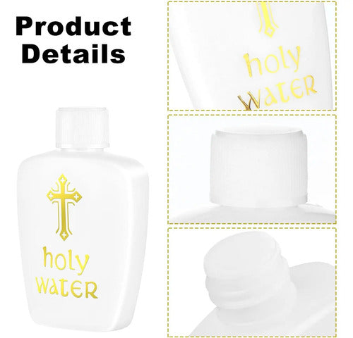 6 Pack Botellas De Agua Bendita Recargables 60ml Blanco