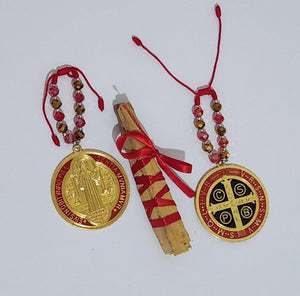 Medallón San Benito Para Gran Protección + Regalo Palo Santo Rojo