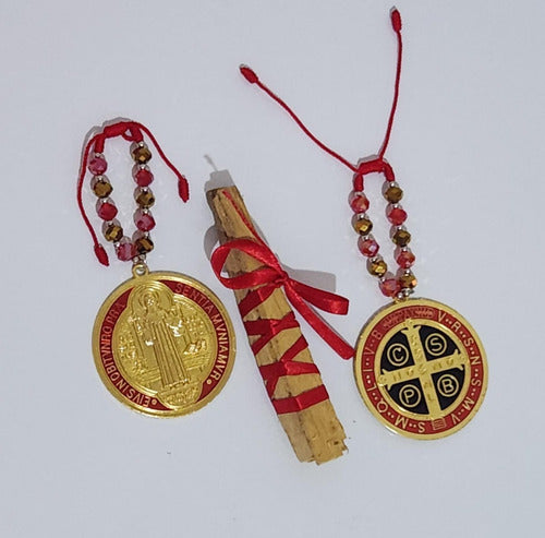 Medallón San Benito Para Gran Protección + Regalo Palo Santo Rojo
