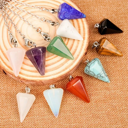 Péndulos En Piedras Naturales (equilibrio De Chakras, Reiki)