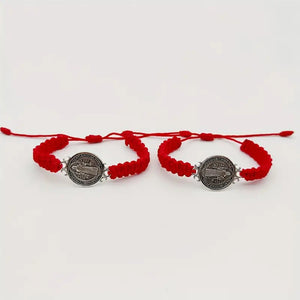 Pulsera De San Benito En Relieve 2 X 1 Rojo 27 Cm