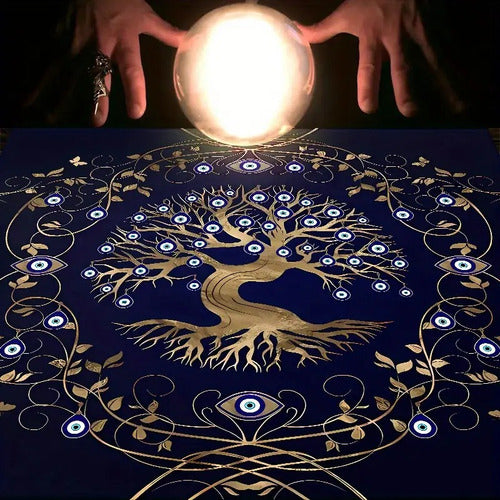 Mantel De Tarot Arbol Ojo Turco + Palo Santo Regalo!!