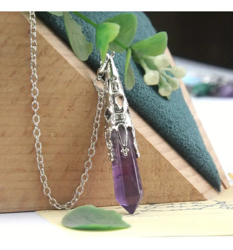 Péndulo De Cristal Curativo Adivinación Reiki + Palo Santo