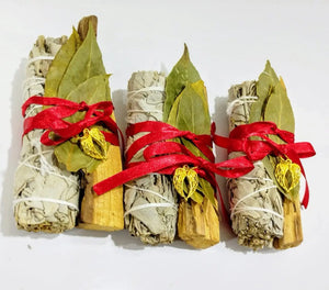 Kit De Protección Salvia Blanca + Palo Santo + Laurel + Dije Protección Espiritual