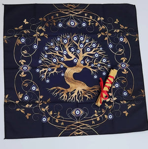 Mantel De Tarot Arbol Ojo Turco + Palo Santo Regalo!!