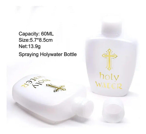 6 Pack Botellas De Agua Bendita Recargables 60ml Blanco