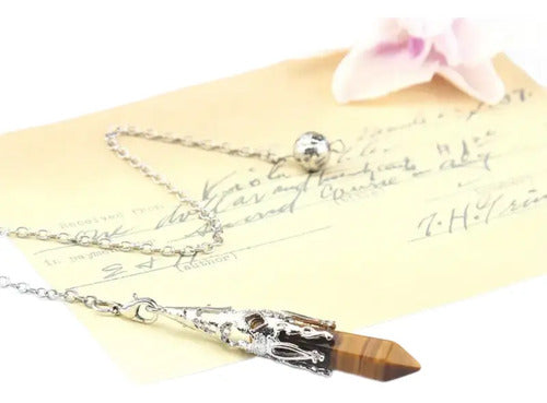 Péndulo De Cristal Curativo Adivinación Reiki + Palo Santo