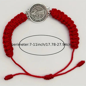 Pulsera De San Benito En Relieve 2 X 1 Rojo 27 Cm