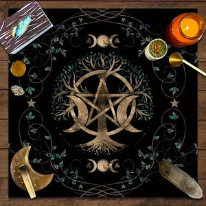 Mantel De Tarot Arbol Wicca + Palo Santo Regalo!!