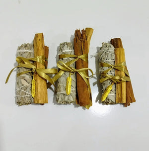 Kit De Abundancia Salvia Blanca + Palo Santo + Canela + Dije Abundancia Y Prosperidad