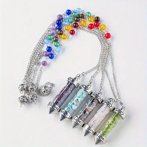 Péndulo Botella 7 Chakras + Palo Santo