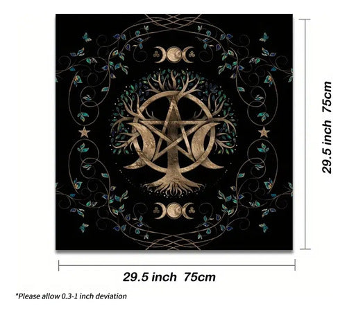 Mantel De Tarot Arbol Wicca + Palo Santo Regalo!!