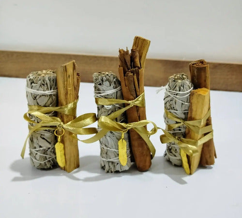 Kit De Abundancia Salvia Blanca + Palo Santo + Canela + Dije Abundancia Y Prosperidad