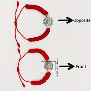 Pulsera De San Benito En Relieve 2 X 1 Rojo 27 Cm