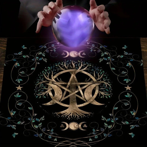 Mantel De Tarot Arbol Wicca + Palo Santo Regalo!!