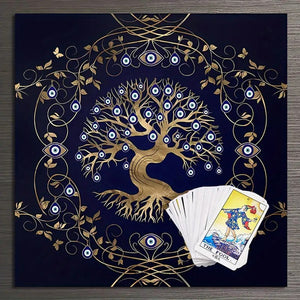 Mantel De Tarot Arbol Ojo Turco + Palo Santo Regalo!!