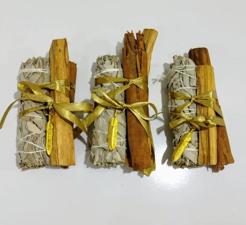 Kit De Abundancia Salvia Blanca + Palo Santo + Canela + Dije Abundancia Y Prosperidad